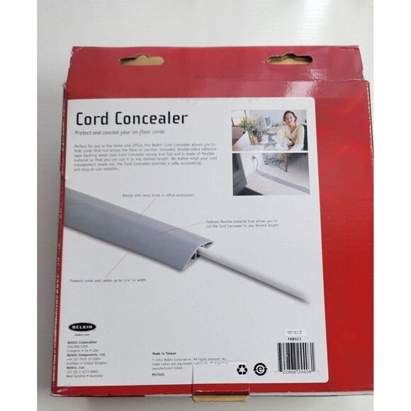 NEW in Box, Belkin 6 Foot Cord Concealer - Picture 3 of 3